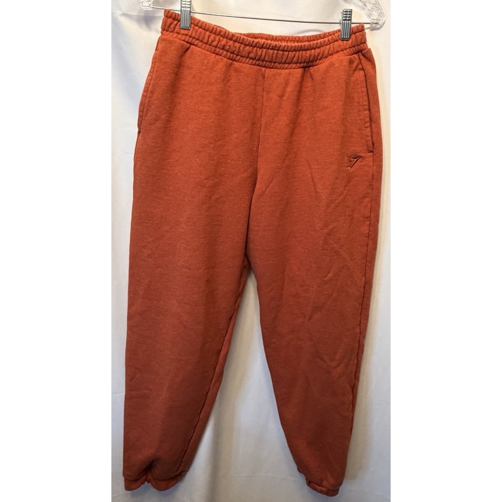Gymshark Women's Small Training Fleece Joggers Relaxed Fit Side Pockets Dark Red